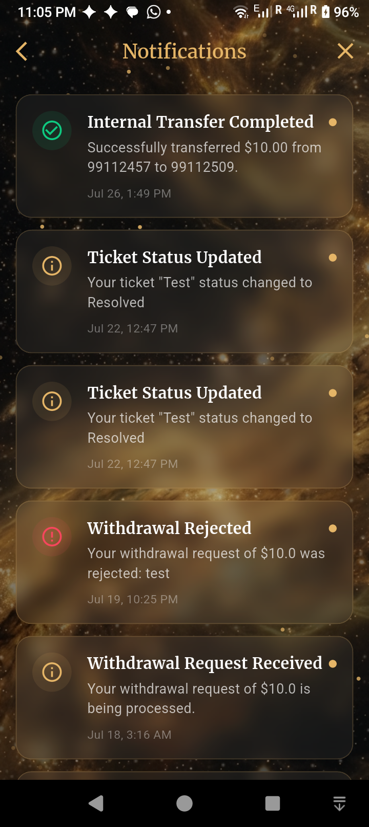 Notification Vault Screen