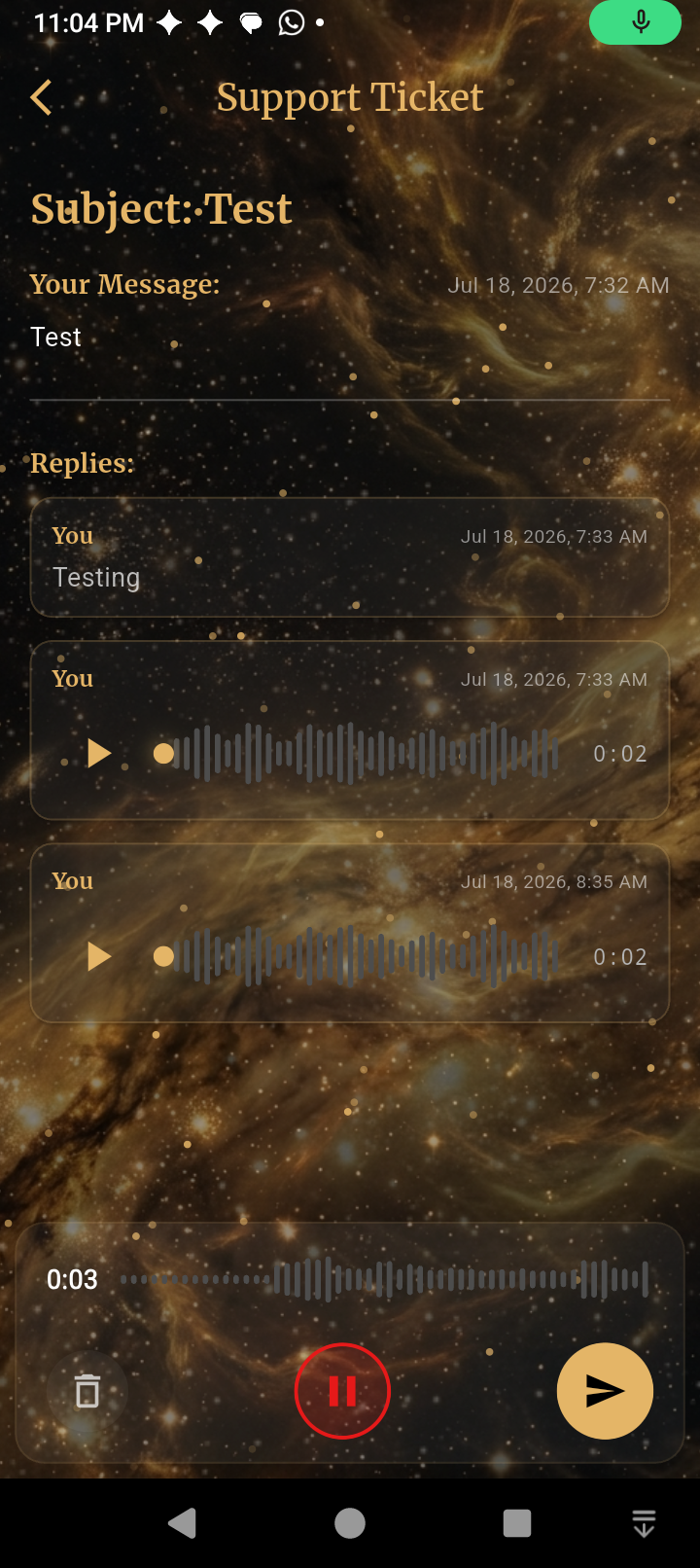 Active Voice Recording Studio Screen