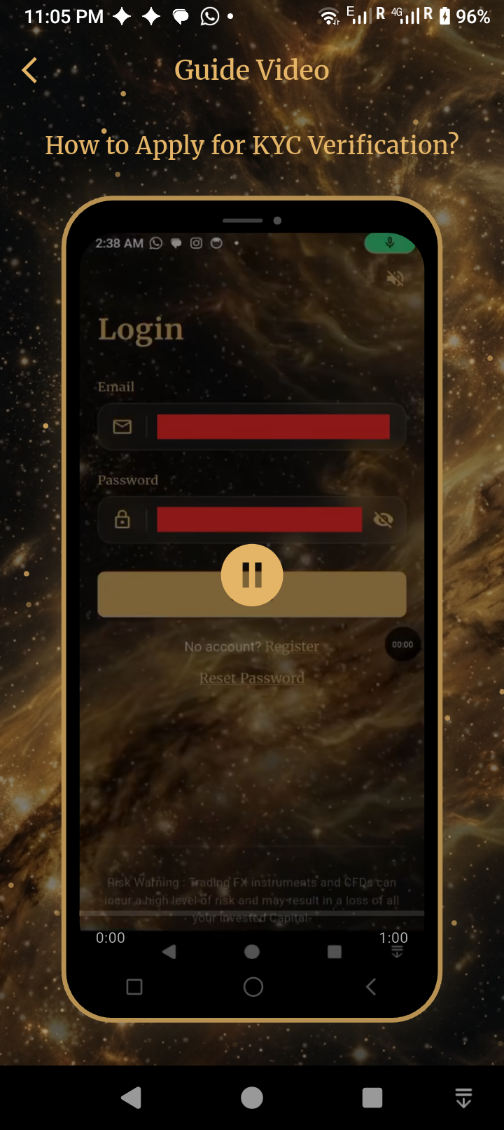 Guide Video Player Screen