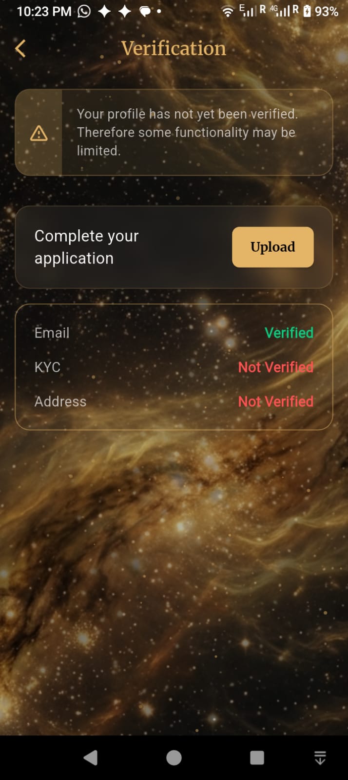 KYC Verification Status Screen