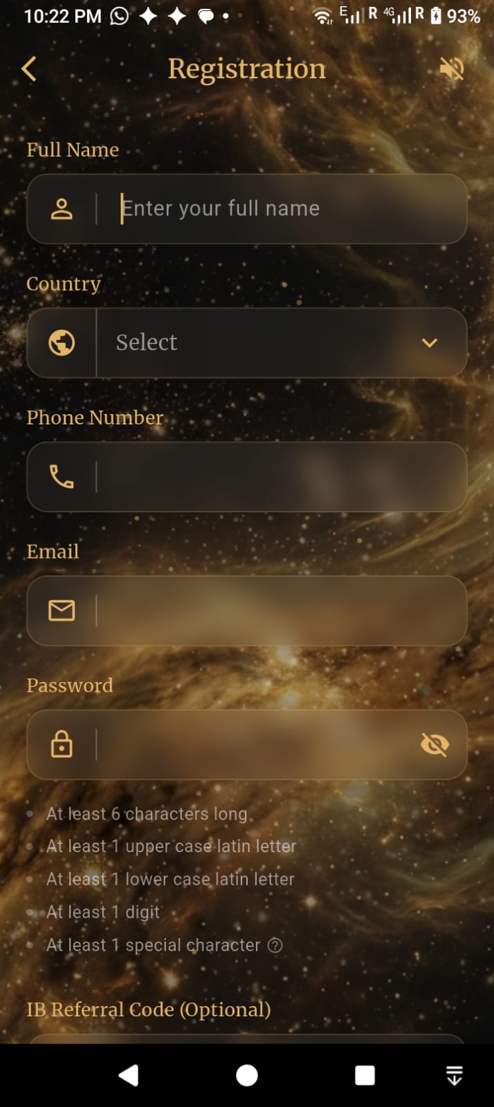 Registration Screen