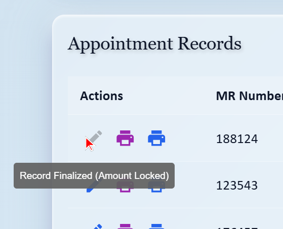 Disabled Finalized Record