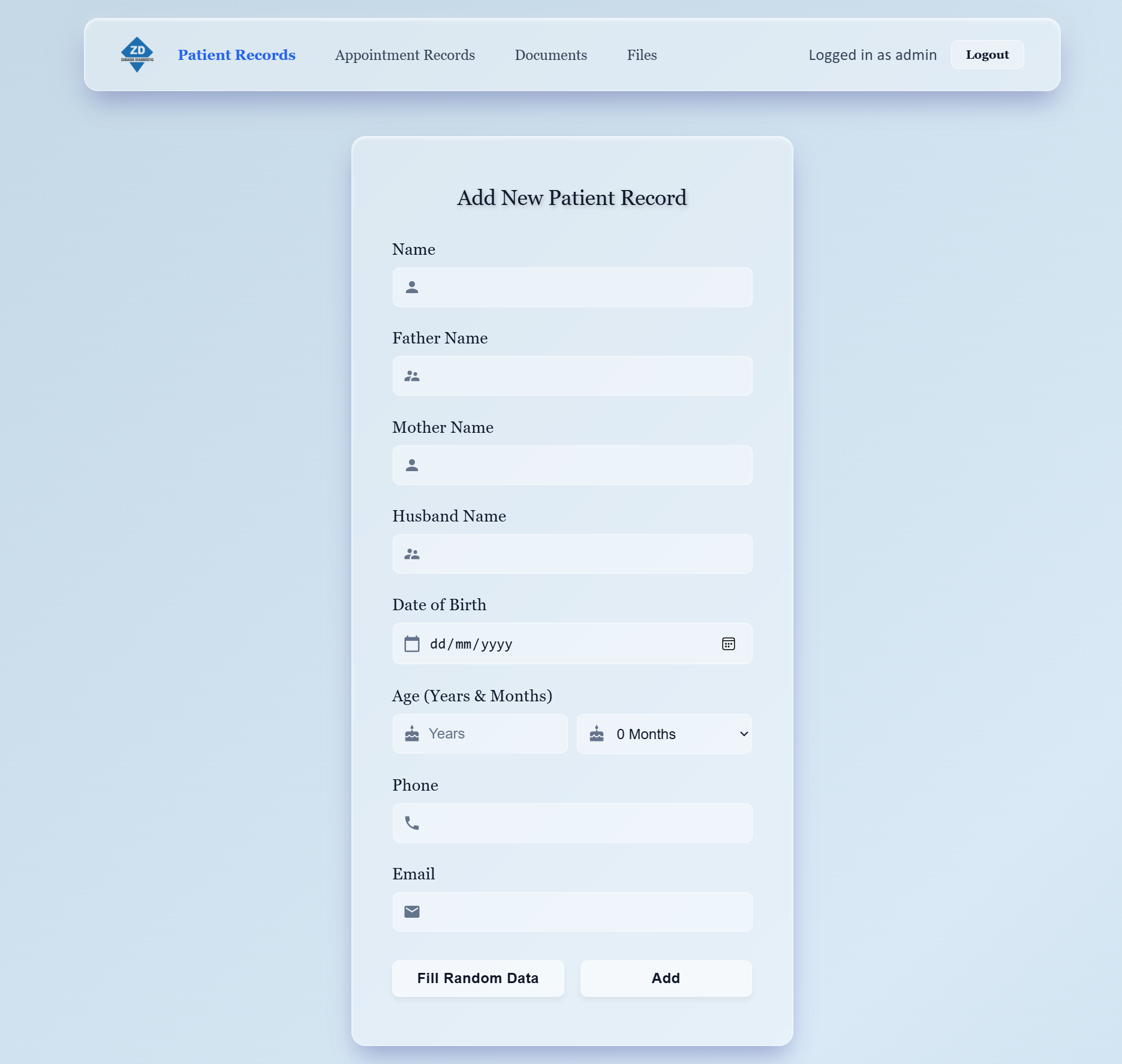 Add Patient Record