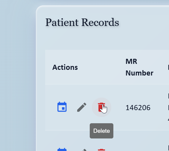 Delete Patient Record